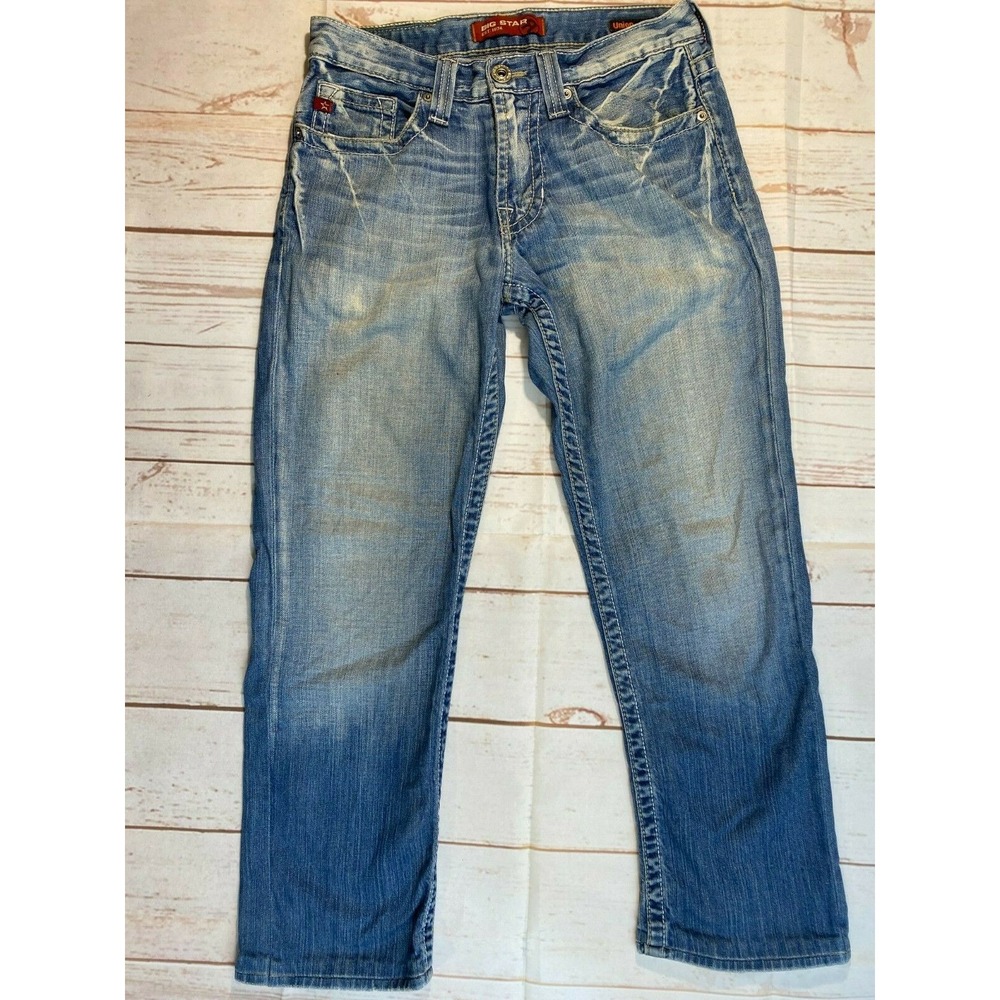 Womens Big Star Union Straight Leg Denim Jeans 28S light wash Made in USA